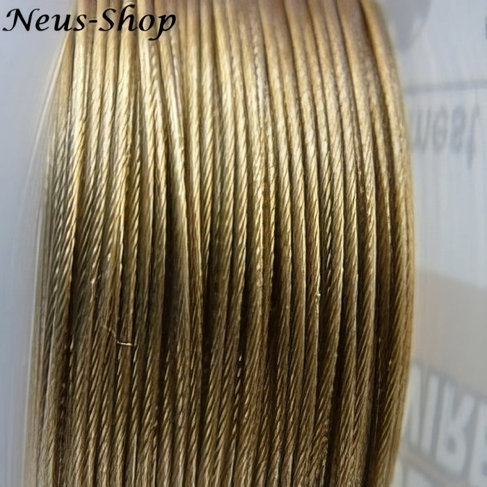 Edelstahldraht Accuflex vergoldet 24kt (7 fach) Rolle 0.21 9m