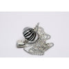 Kette Muranoglas Perle Streifen schwarz Herz Silber 925 – Bild 2