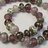 Kette Muranoglas violette Punkte weiss Silber – Bild 2