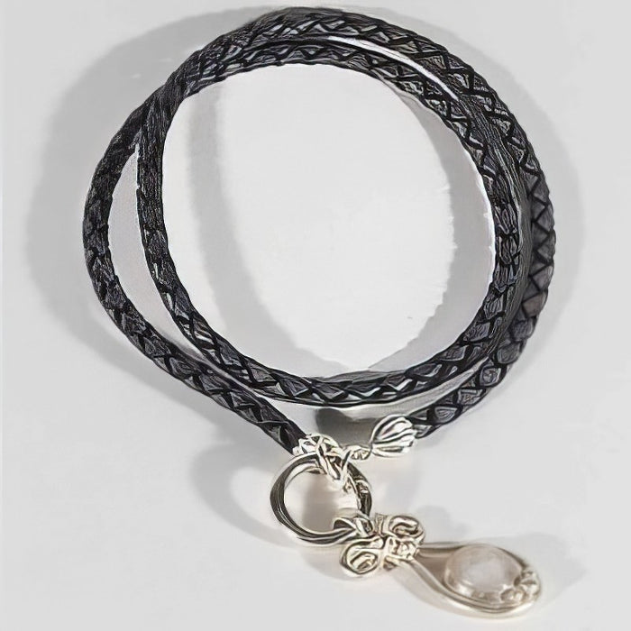Lederkette Monstein Anhänger handgemacht Silber