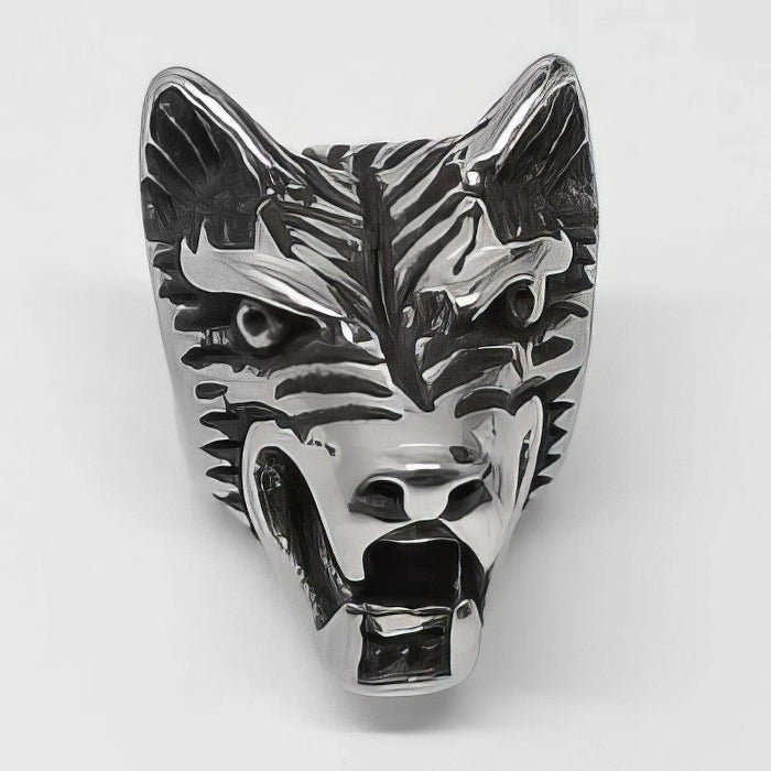 Perle Wolf 3D Form 14x12mm Edelstahl