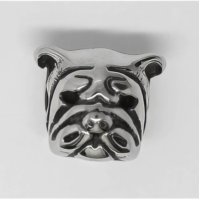 Perle Bulldogge 3D Form 13x11mm Edelstahl