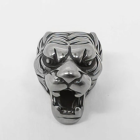 Perle Tiger 3D Form 8x11mm Edelstahl