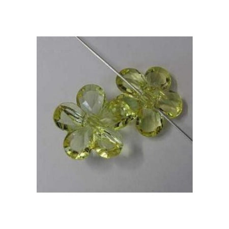 Acryl Blume Facette gelb 27x10mm 2 Stück