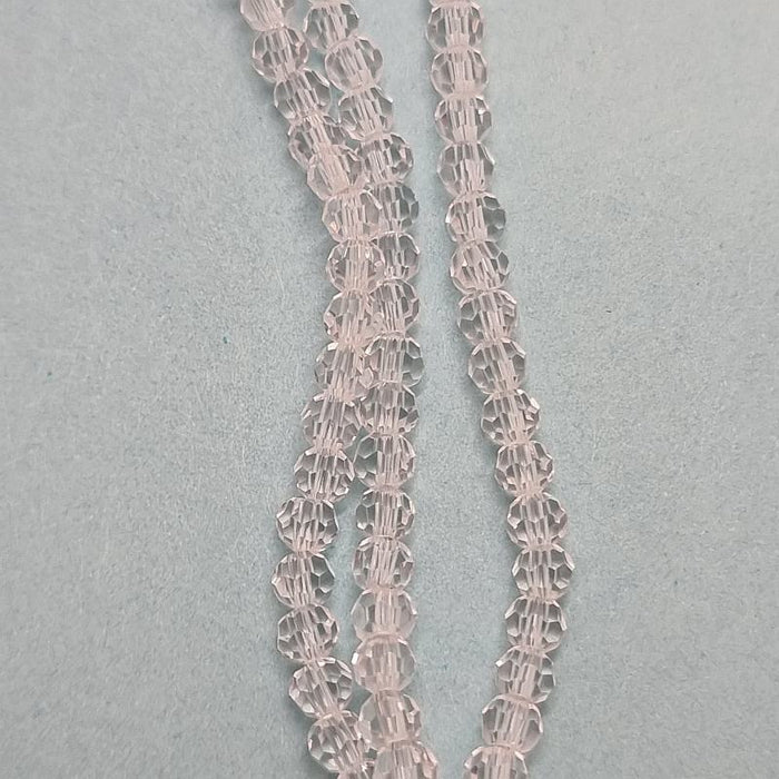 Glas rund facetiert klar 3mm 1 Strang