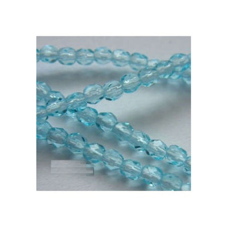 Glas rund Facetiert iceblau 3x3.5mm 1 Strang