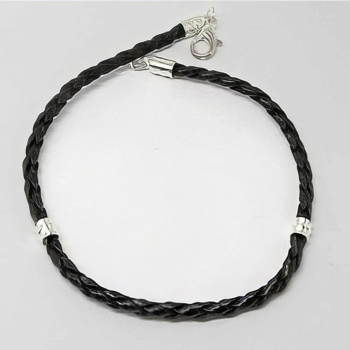 Armband Easy-Style Lederimitat geflochten schwarz 1 Stück in 20cm