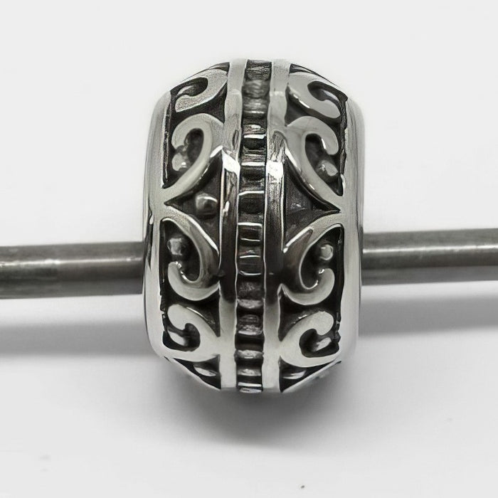 Metallperlen Edelstahl roma 12x11mm 1Stk