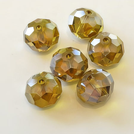 Glas Abacco Rondelle Goldgelb 12x8mm 1Stück