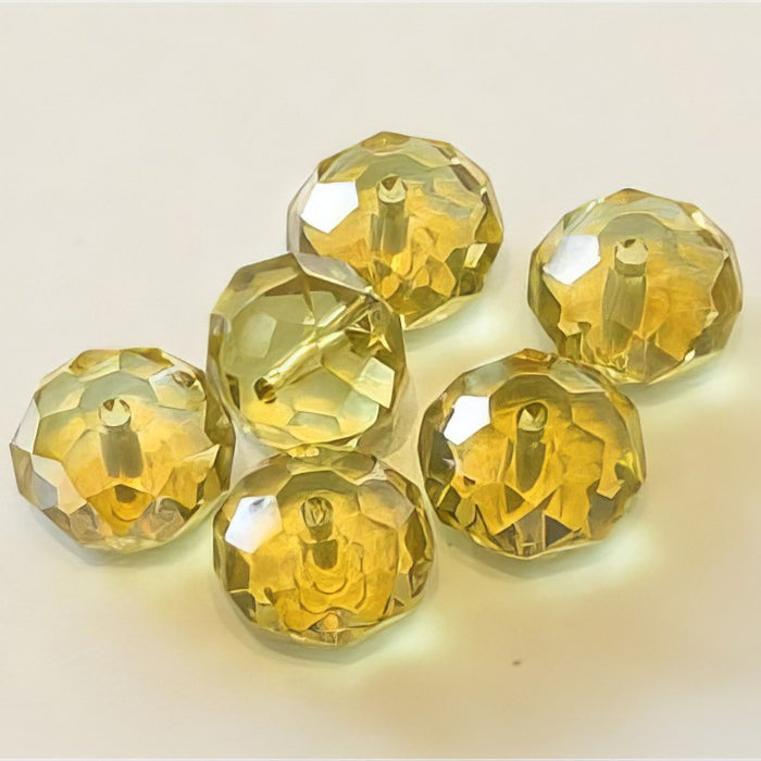 Glas Abacco Rondelle gelb 12x8mm 1Stück