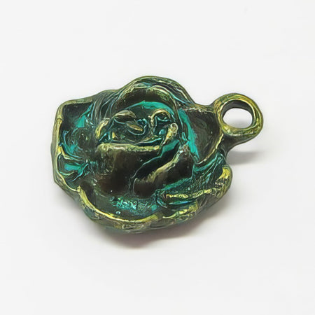 Anhänger Rose bronzef.Patina 13x16mm 1 stück