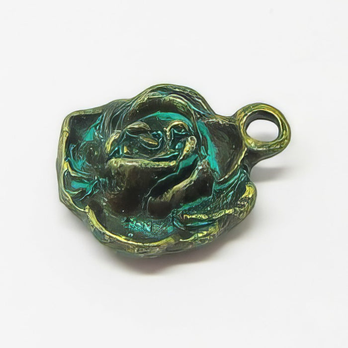Anhänger Rose bronzef.Patina 13x16mm 1 stück