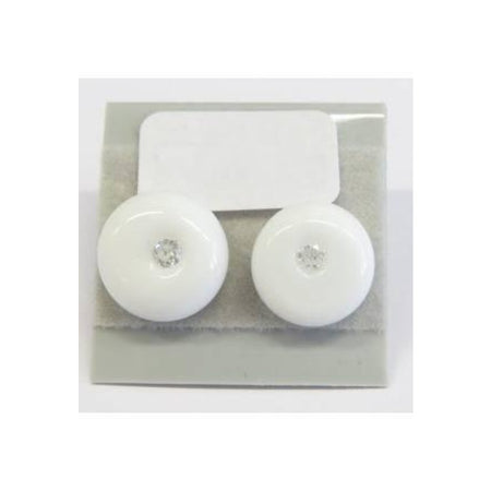 Ohrstecker Chirurgenstahl weiss mit Zirkonia handgemacht