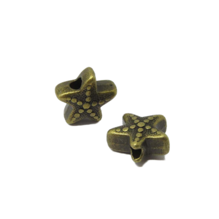 Perle Seestern ca. 10mm Bronze geschw.5 Stk.