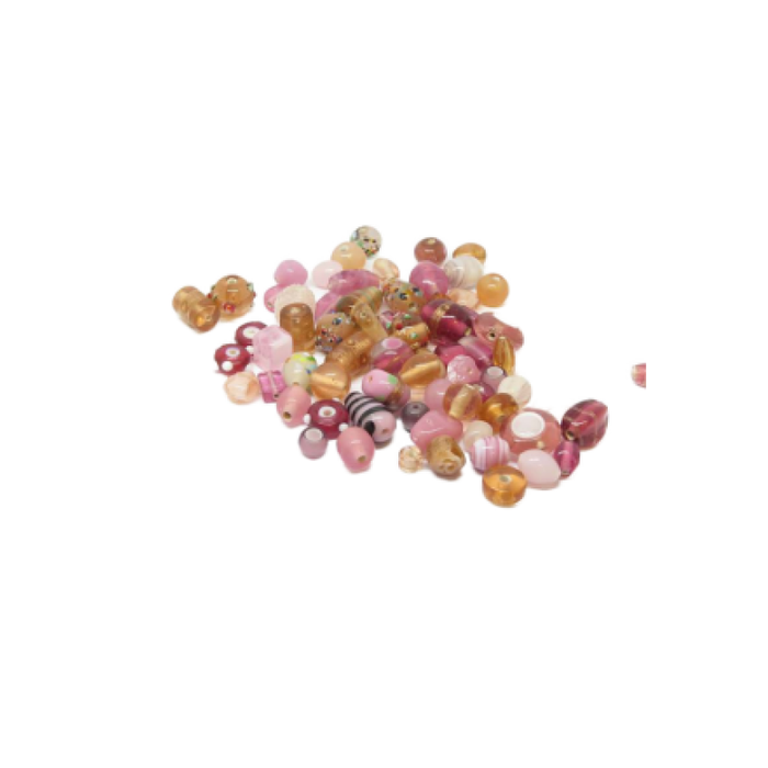Glasperlen Mix Candy rosa 100gr