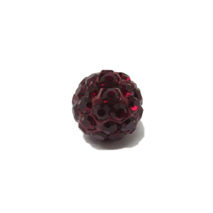 Perle Polymer mit Strass dunkel rot 8mm