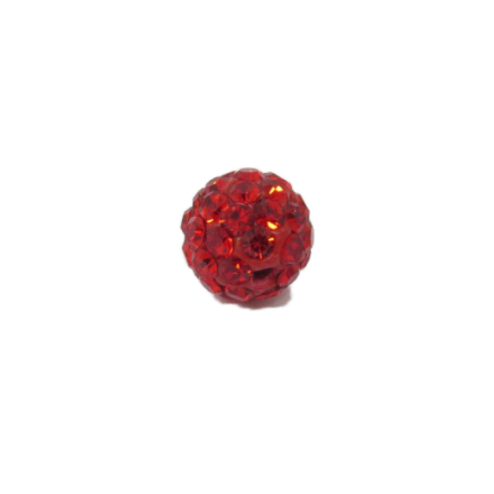 Perle Polymer mit Strass rot 8mm