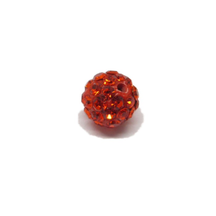 Perle Polymer mit Strass orangerot 8mm