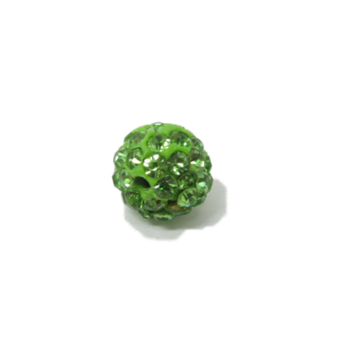 Perle Polymer mit Strass hellgrün 8mm