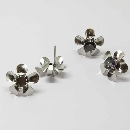 Ohrstecker Blume easy Schnapp Edelstahl 2 stück