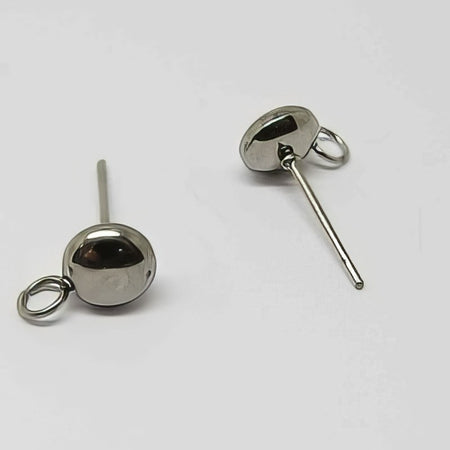 Ohrstecker mit Button 6mm Edelstahl 2 Stück