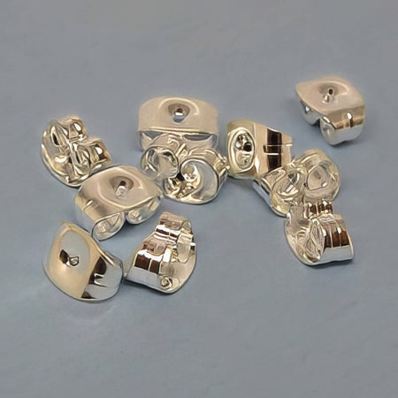 10 Stück Ohrstecker Hinterteil aus Edelstahl versilbert