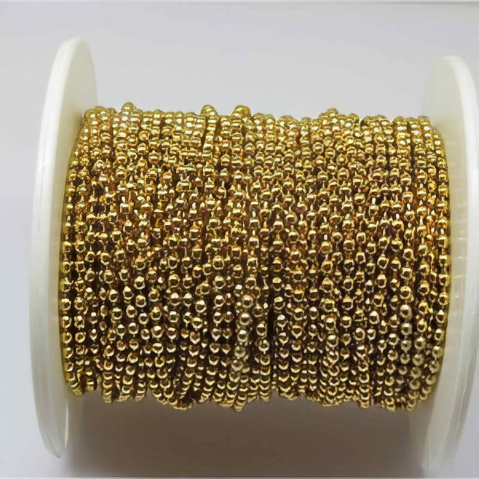 Kugelkette 2mm Edelstahl goldfarben pro 10cm