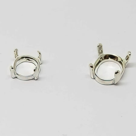 Edelstein Kronen Fassung oval 6x8mm 925 Sterling Silver
