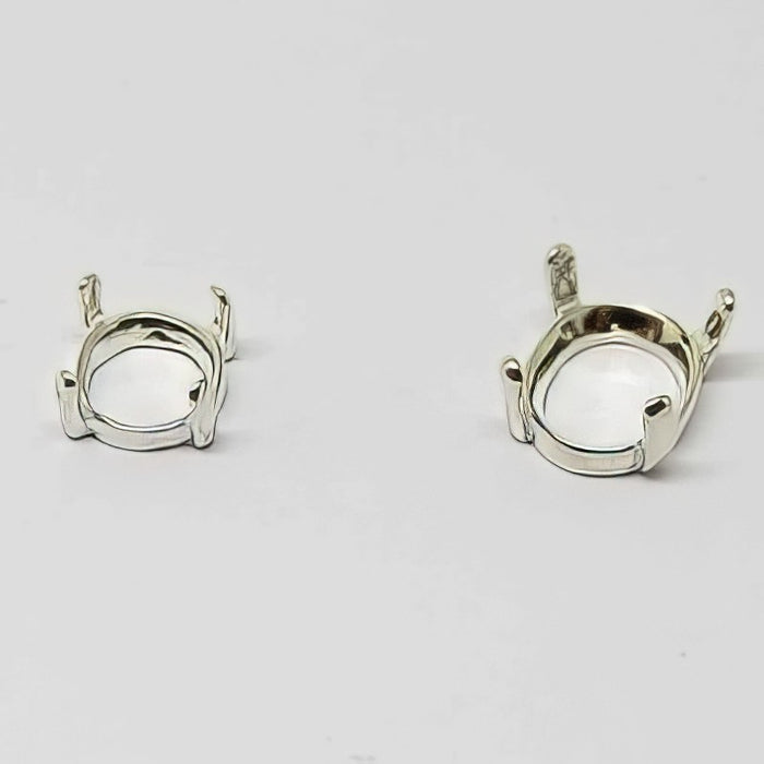Edelstein Kronen Fassung oval 6x8mm 925 Sterling Silver