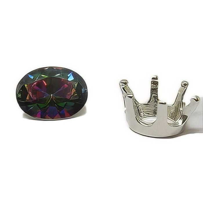 Zirkonia holios oval 8x6mm "Nur kalt fassen"  1 Stück – Bild 4