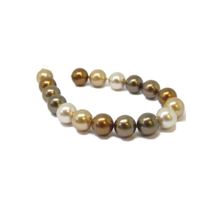 Muschelkern Perle cafe mix 10mm 19cm 1/2 Strang