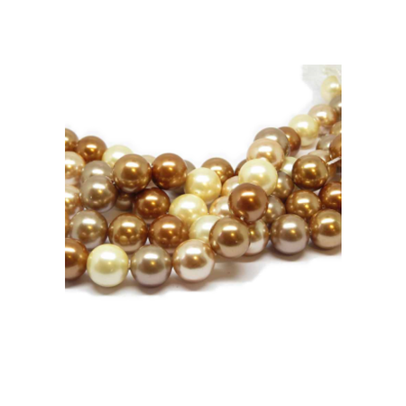 Muschelkern Perle cappuccino mix 10mm 19cm 1/2 Strang