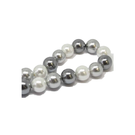 Muschelkern Perle grau mix 14mm 40cm 1 Strang