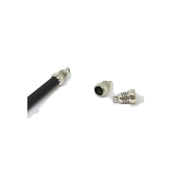 Kord-Kappe 18x10mm Platinfarben melly 10 Stück