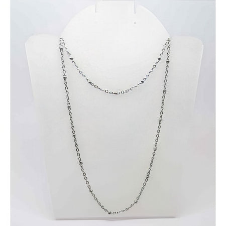 Edelstahl Collier mit 3mm Perlen 78cm 1 Stück