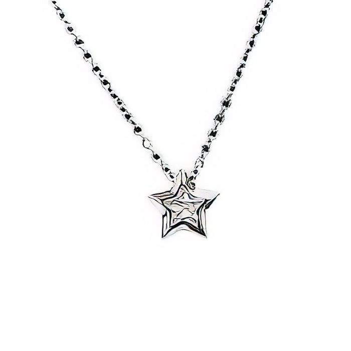 Edelstahl Collier mit 8mm Stern Zirkon 45.5cm 1 Stück – Bild 2
