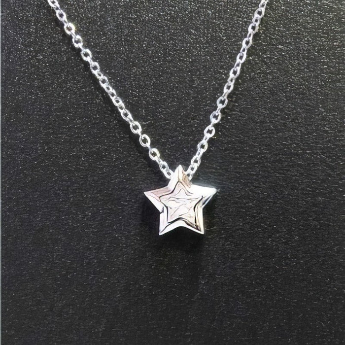 Edelstahl Collier mit 8mm Stern Zirkon 45.5cm 1 Stück