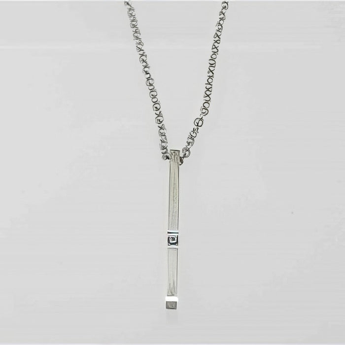 Edelstahl Collier mit Stab 30x2mm/Zirkon 2mm L45cm 1 Stück