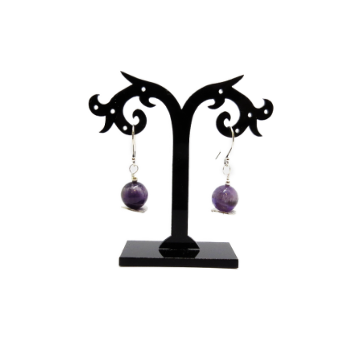 Ohrringe Amethyst Münze 12mm 925 Silber