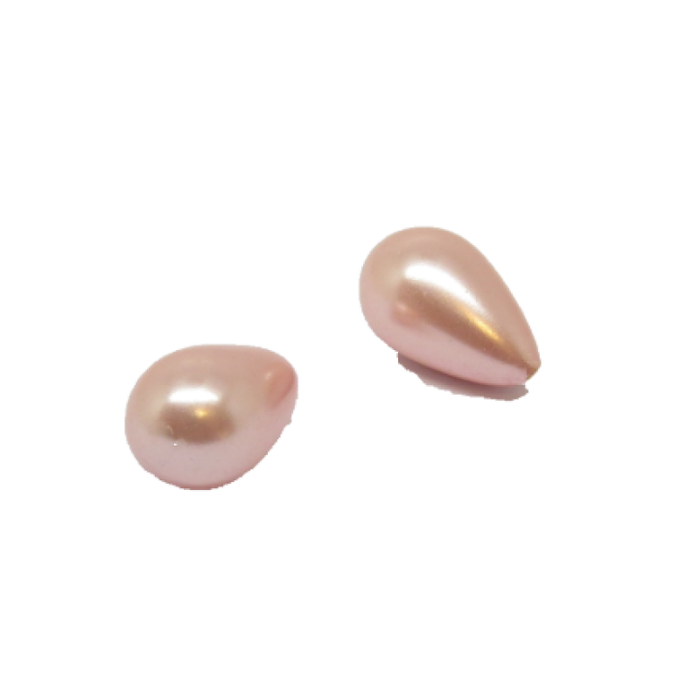 Muschelkern Perle Tropfen rose 12x8mm 1 Stk.