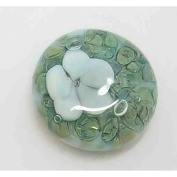 Ringtop Glasperle 20mm grün blume weiss Toppreis Online