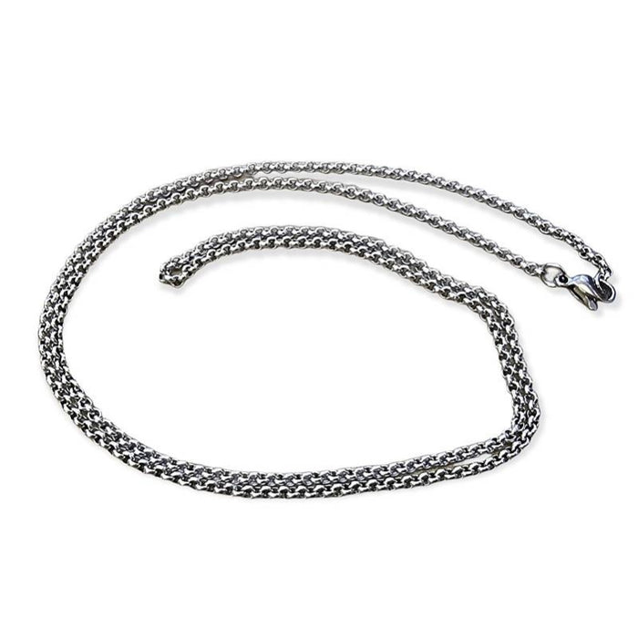 Rolo Kette 2x1mm Edelstahl mit Verschluss 53cm – Bild 2