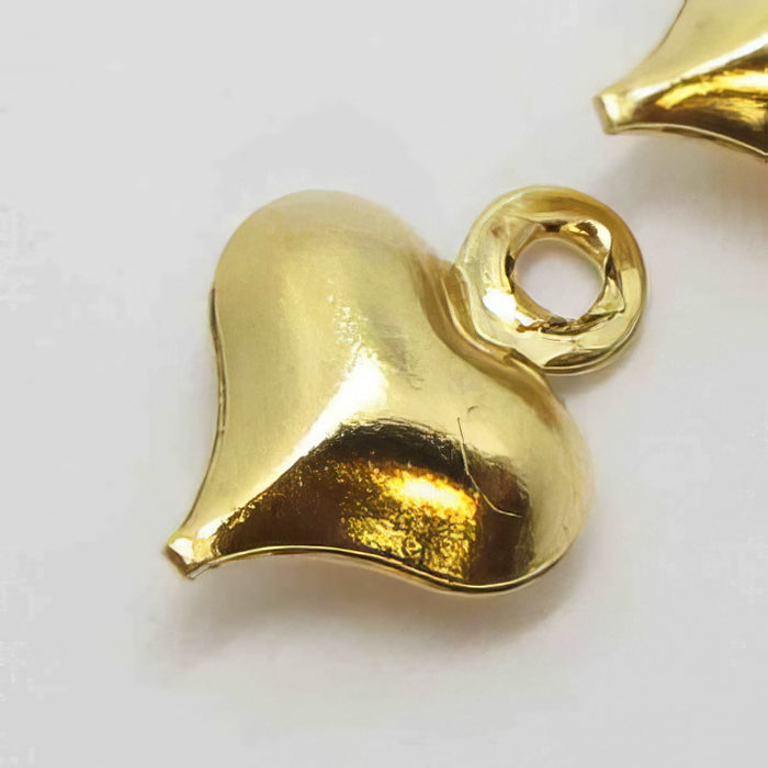 Anhänger Herzchen 3D mini Edestahl goldfarben 6mm 10stk