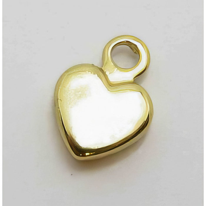 Anhänger Herzchen flach mini Edestahl goldfarben 6.5mm 1stk