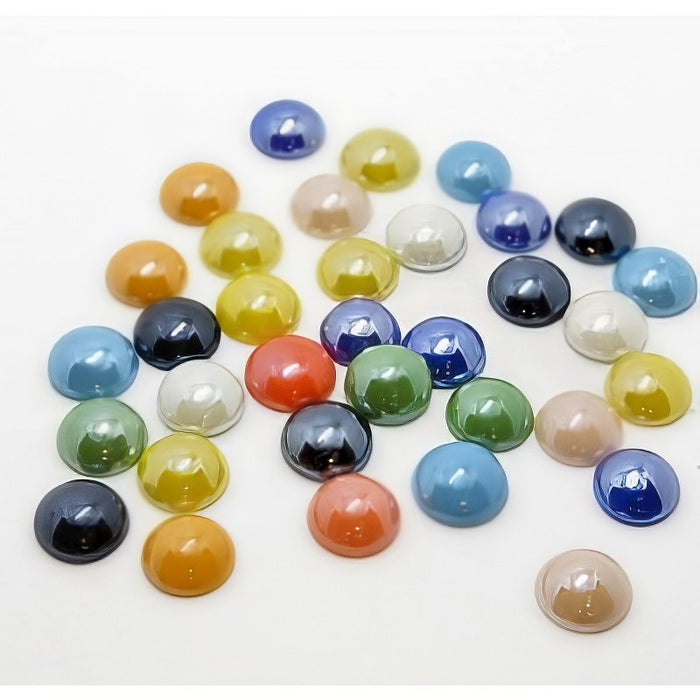 Glas Cabochon ca 12mm Mix Pearl 50 Stück