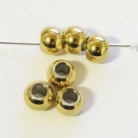 Metallperlen Edelstahl goldfarben 4x3mm 20Stk.