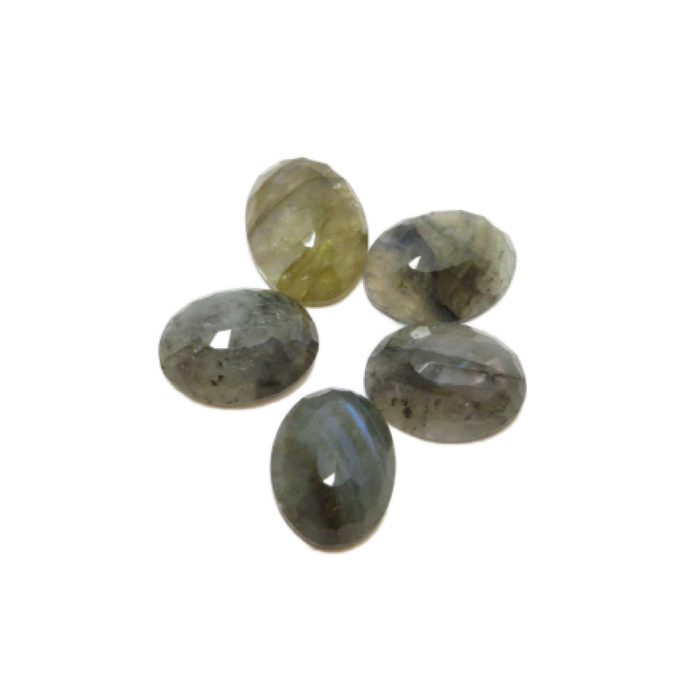 Cabochon Labradorith facettiert oval 15.5x12mm 1Stk. (N)