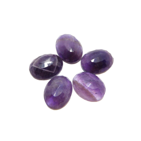 Cabochon Amethyst facettiert oval 15.5x12mm 1Stk. (N)