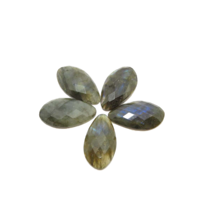 Cabochon Labradorith facettiert Tropfen 28.5x16mm 1 Stk.(N)