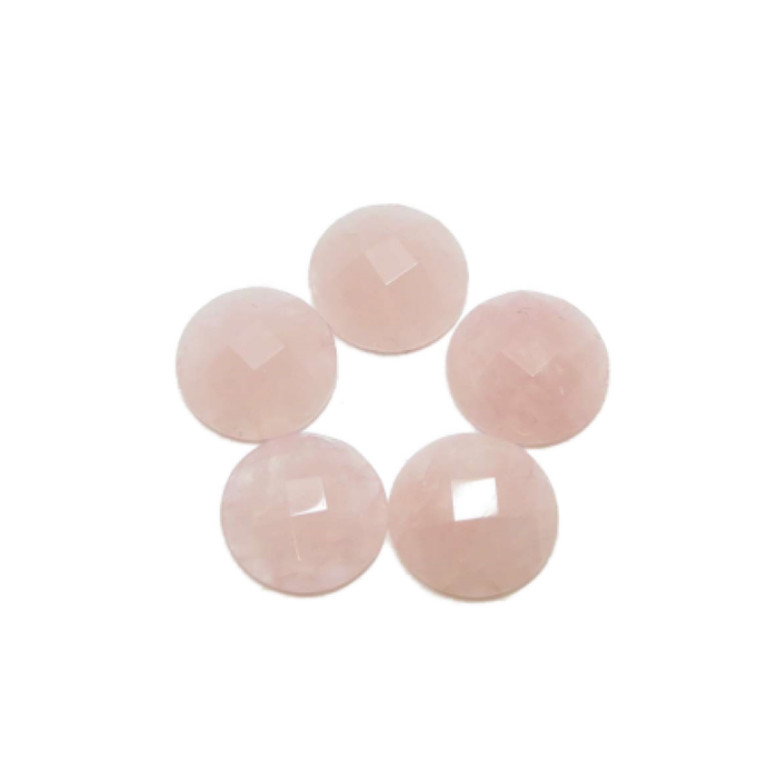 Cabochon Rosenquarz rund facettiert 14.5mm 1 Stk.(N)